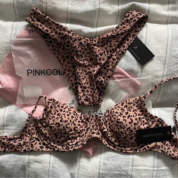 Medium/Large Pink Colada Mocha Leopard Bikini - Picture 7 of 7
